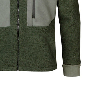 Veste en polaire verte pour homme avec fermeture éclair, col montant, blocs de couleur, coupe décontractée, coupe-vent, pour l'automne, coupe régulière - Product Image 2