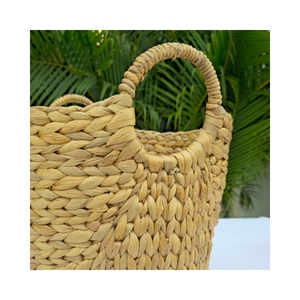 Panier de rangement en jacinthe d'eau artisanal du Vietnam, durable, multifonction, forme ovale, modèle 25BHL01, OEM/ODM disponible - Product Image 4