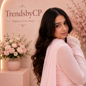 ชุดเดรสทรงเอไลน์แบบอานาร์กาลีสีชมพูหวาน ประดับลูกปัด แต่งลูกไม้ คอเหลี่ยม เอวทรงเอ็มไพร์ ผ้าชีฟอง สำหรับงานอีด สีหวานสดใส เหมาะสำหรับเจ้าสาว - Product Image 5