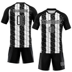 Camiseta de Fútbol Sublimada Personalizada de Alta Calidad con Rayas, Uniforme de Fútbol Transpirable para Clubes y Equipos, Mejor Rendimiento - Product Image 1