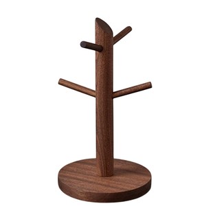 Support à tasses en bois de qualité supérieure avec 6 crochets, organisateur de tasses, gain de place, pour comptoir de cuisine, accessoire de décoration intérieure - Product Image 1