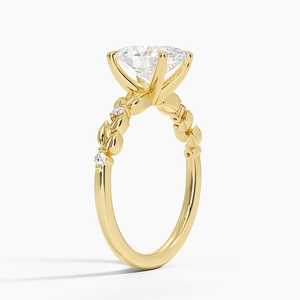 Briar <b>Split</b> Shank Moissanite Freshwater Pearl Engagement <b>Ring</b> Three Stone Design 14K Gold Plated 925 Silver GRA Certified Prong - Product Image 2