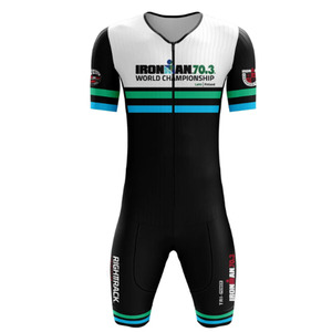 Traje de Triatlón Masculino 70.3 World Championship, Rojo y Negro con Degradado, Impresión por Sublimación, Cierre de Cremallera, Secado Rápido, Spandex y Poliéster - Product Image 4