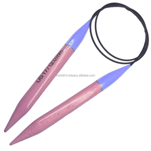 Juego de agujas de tejer circulares de un solo punto de lujo Agujas de madera fijas de madera de ébano para costura de lujo - Product Image 3