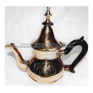 Pot jharra décoratif en laiton, pot arabe pour travail, aftaba, rouge et noir, travail de gravure - Product Image 6