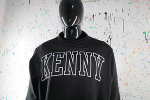 KENNY BLACK Sweat-shirt à col montant 100% NOIR Broderie appliquée Sweat-shirt à col large URBAN PRODUCTIONS - Product Image 5
