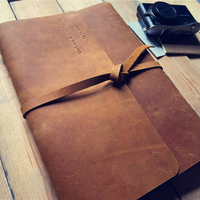 Journal personnalisé en cuir véritable à trois volets avec reliure thermique, couverture rigide, fait main, A5/A6/A4, agenda personnalisé ligné, rechargeable, pour les voyages