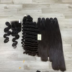 Extensiones de Cabello Humano, Cinta Ondulada Natural Rizada Birmana de Grado 12A, Doble Extensiones de Cabello Vietnamita, Color Negro Natural - Product Image 5