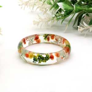 Handmade Epoxy <b>Resin</b> Bangle Floral Pattern Pressed Real Flowers Round Shape Art Jewelry Collectible <b>Resin</b> <b>Crafts</b> - Product Image 2