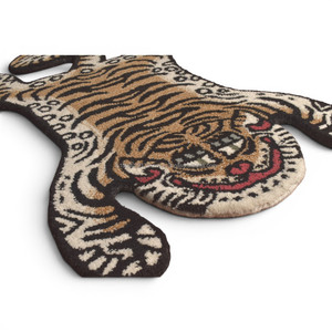 Tapis en laine tissé à la main de style tibétain traditionnel, motif peau de tigre, imitation fourrure animale, antidérapant, pour salon - Product Image 3