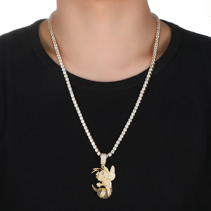 Briva Jewels Hip Hop <b>Bee</b> Pendant Necklace Iced Out Bling Jewelry Moissanite Animal Charm Gold Plated Unisex <b>Gift</b> - Product Image 4