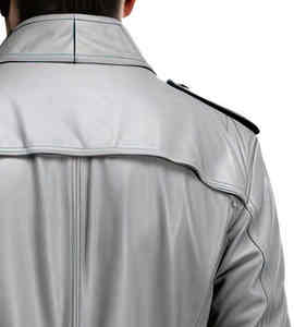 Manteau long pour homme en cuir d'agneau véritable de qualité supérieure, style trench, pour l'hiver, avec détails boutonnés, épais et chaud, décontracté et professionnel - Product Image 5