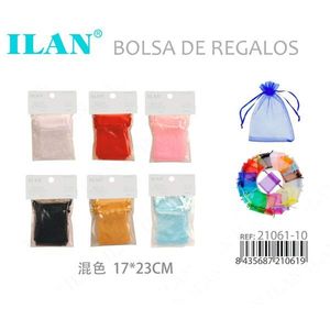 Sacchetti regalo in organza Ilan 17x23cm colori assortiti per bomboniere di nozze - Product Image 2