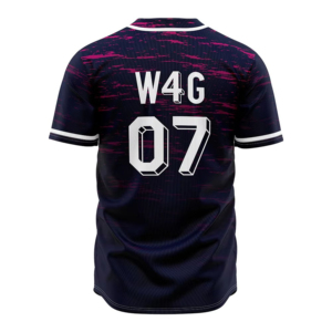 W4G Unisex Baseball Jersey Sublimated Print 100% <b>Polyester</b> Short Sleeve Breathable Regular Fit Autumn/Winter Team Apparel - Product Image 3