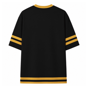 T-shirt personnalisé de la sororité NCBW, logo brodé sur le devant, couleur noir et or, chemise en polyester à manches courtes pour vêtements grecs féminins - Product Image 4