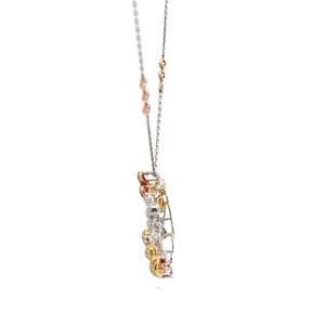 Collier pendentif en moissanite tricolore taille ronde, chaîne en argent sterling 925, bijou fin, cadeau charmant - Product Image 3
