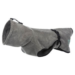 Albornoz para Perros XS de Tela de Rizo, 30 cm, Gris, para Razas Pequeñas, para Limpieza y Baño de Mascotas - Product Image 1