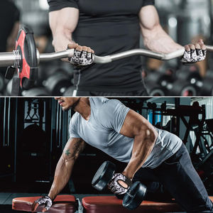 Mitaines d'entraînement pour hommes et femmes, pour la musculation, la gym et le fitness, légères, respirantes, à doigts courts - Product Image 6