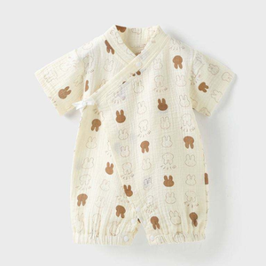 Conjunto de Mameluco de Bambú y Spandex para Bebé, Manga Corta, Suave, Cómodo, Transpirable, Ecológico, Antibacterial, para Recién Nacido - Product Image 3