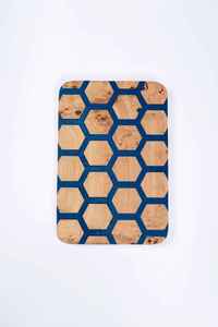 Planche à découper rectangulaire en bois d'olivier massif, bord naturel, design vague de plage, épaisseur 2,0 cm, pour charcuterie et préparations culinaires audacieuses - Product Image 6