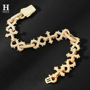 Luxury Unisex Cross & <b>Infinity</b> Link <b>Bracelet</b> - Premium Lab Grown Diamond Iced Out Jewelry Hip Hop Jewelry - Product Image 3