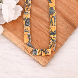Natural Bumble Bee Jasper Gemstone Trendy Geometric <b>Stretch</b> <b>Bracelet</b> Handmade Beaded Jewelry for Unisex Gift - Product Image 4