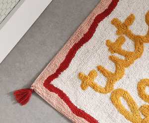 Non Slip <b>Absorbent</b> Cotton <b>Bath</b> <b>Mat</b> Machine Washable Eco-Friendly Durable Japandi Flock Print Shaggy Floor <b>Mat</b> for Home Hotel - Product Image 1