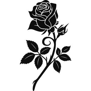 Art mural floral en fer noir élégant fleur de rose romantique tenture murale en métal pour la décoration de la maison et du jardin - Product Image 1