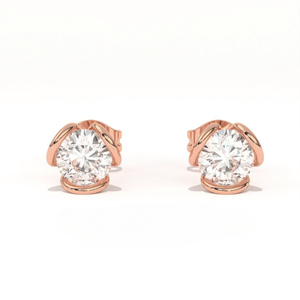 Aretes Aarinya Helix Modernos Contemporáneos con Diamantes en Espiral, Oro de 18K, Diamantes Cultivados en Laboratorio con Certificación IGI, Regalo para Fiestas - Product Image 3