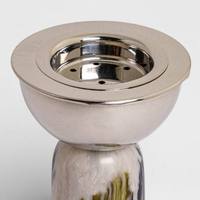 Brûleur d'encens rond en marbre avec bol en acier inoxydable, brûleur d'oud arabe, porte-parfum de luxe pour la maison, décoration du Ramadan