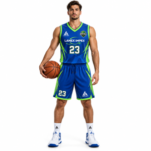 Ensemble de maillot et short de basket-ball personnalisés, vêtements de sport respirants à séchage rapide avec logo d'équipe personnalisé, nom et numéro du joueur - Product Image 2