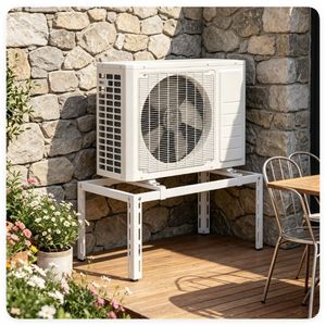 Supporto per Condensatore AC Resistente, Capacità 400 Libbre, 900036000 BTU, Supporto a Terra Anti-Vibrazione per Mini Split Senza Condotto - Product Image 4