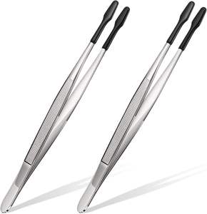 Pinzas de Acero Inoxidable UBI (2 Piezas), con Punta Dentada de Precisión, Resistentes a Marcas, Recubiertas de PVC, para Uso Industrial, Laboratorio, Joyería, Monedas y Sellos - Product Image 4