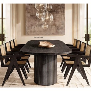 Table à manger rectangulaire moderne en bois massif Daystar Trade, 8 places, design mid-century, meuble de maison stable, assemblage requis - Product Image 1