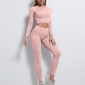 Ensemble de yoga sans couture personnalisé pour femmes, leggings de sport et soutien-gorge de sport, haute respirabilité, ensembles de sport pour femmes avec option de logo - Product Image 5
