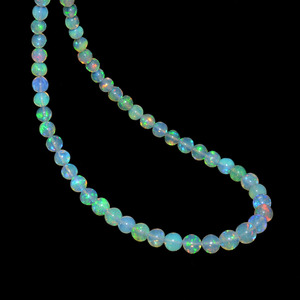 Ópalo Etíope AAA+ de 3mm-5mm, Cuentas Redondas Lisas, Ópalo Welo Etíope Natural de Alta Intensidad, Piedra Preciosa Suelta para Joyería - Product Image 2