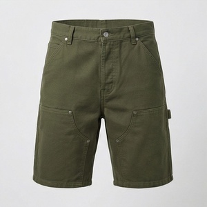 Pantalones Cortos de Mezclilla Vintage Personalizados para Hombre, de Pierna Recta, con Doble Rodilla, Pedrería, Estilo Cargo, Casuales y a la Moda - Product Image 1