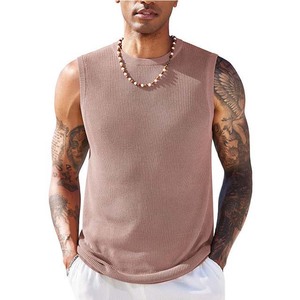 Débardeur de sport pour homme 2026 en coton et élasthanne tricoté, coupe ajustée, absorbant l'humidité, respirant, 220g, style punk - Product Image 5