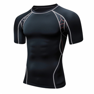 Maillot de bain Rash Guard pour homme, manches courtes, coupe compressive, respirant, antibactérien, anti-UV, séchage rapide, néoprène écologique 220g - Product Image 1
