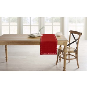 Nouveau chemin de table de luxe, doux et de qualité supérieure, pour table à manger, design brodé, couleur rouge, avec logo personnalisé - Product Image 3