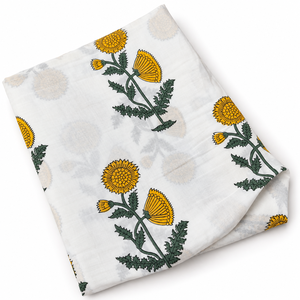 Tissu en coton peigné léger fait main jaune Pinksa Fashion, motif floral tissé, 90 GSM, 60S/60S, largeur 43/44 pouces, Rajasthan, pour bébés et enfants - Product Image 1