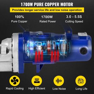 Tagliatrice Idraulica Elettrica Portatile da 1700W per Barre d'Armatura, Taglia fino a 1 Pollice in 5 Secondi # Prodotto per Barre di Armatura da 8-4-25mm, 11 Volt - Product Image 4