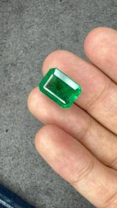 Émeraude naturelle de 7,92 carats, provenant de la mine de Zambie, taille octogonale facettée, vert intense, pour bague, pendentif, bijoux personnalisés, effet de couleur changeante - Product Image 4