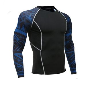 Men's BJJ Rash Guard Set Long Sleeve <b>Compression</b> Sportswear Breathable Spandex Polyester MMA Training Apparel Custom Logo UPF50 - Product Image 2