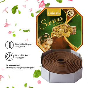 Bobinas de Incienso Tulasi Swarna, Aroma Indio, Uso Religioso, Diseño Dorado - Product Image 2