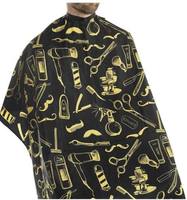 Cape de coiffure professionnelle IKZARSA en polyester imperméable, logo personnalisé, emballage en boîte couleur, noir et or, anti-adhésive pour salon