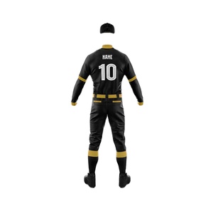 Conjunto de Camiseta de Fútbol Negra y Dorada para Hombre, Manga Larga, Sublimada, Absorbente de Humedad, Ajustada, con Número 10 y Logotipo en la Espalda - Product Image 1
