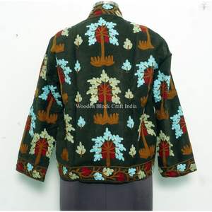 Veste courte brodée artisanale en cotisse, manteau ethnique d'hiver, vente en gros, vêtements d'extérieur traditionnels pour fêtes et événements - Product Image 5