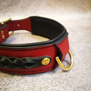 Luxury adjustable Leather <b>Braided</b> Dogs pet Collars crafted from genuine leather with stylish <b>braided</b> detailing and durability - Product Image 5