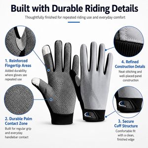 <b>Half</b> Finger Outdoor Sports Cycling Gloves Anti <b>Slip</b> Waterproof UV Protection Lightweight Summer Hook Loop Closure for Men Women - Product Image 4